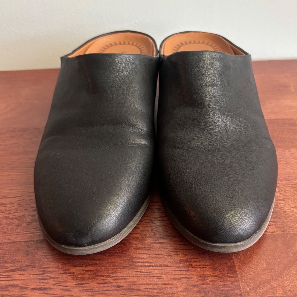 Lucky Brand Black Polona Wedge Mules Women Size 8